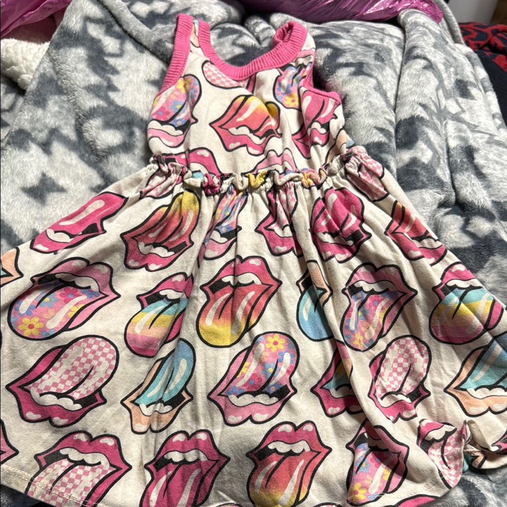 Colorful Lips Patterned Dress